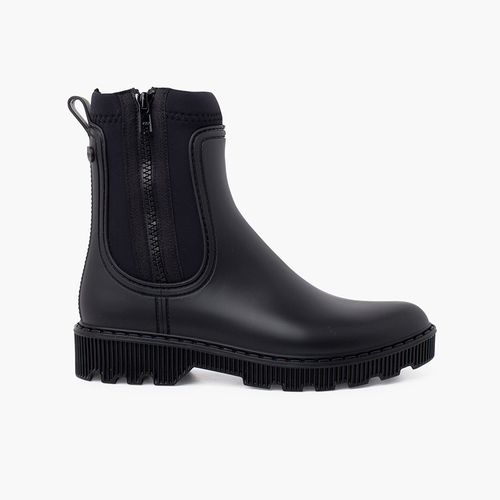 Bottines garçon et femme avec fermeture éclair latérale Noir
