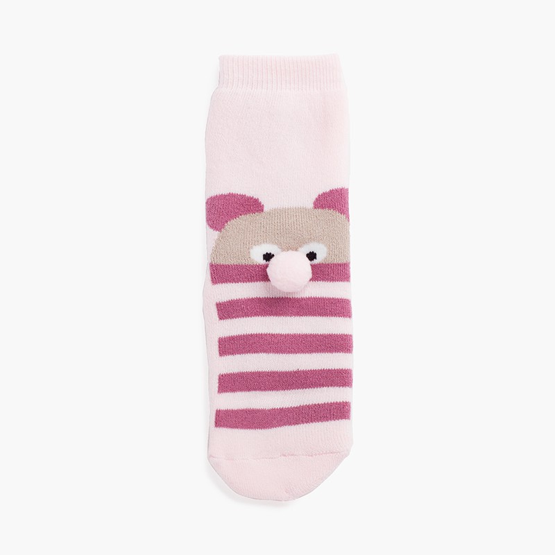 Chaussettes antidérapantes en éponge à pompons Bear Rose