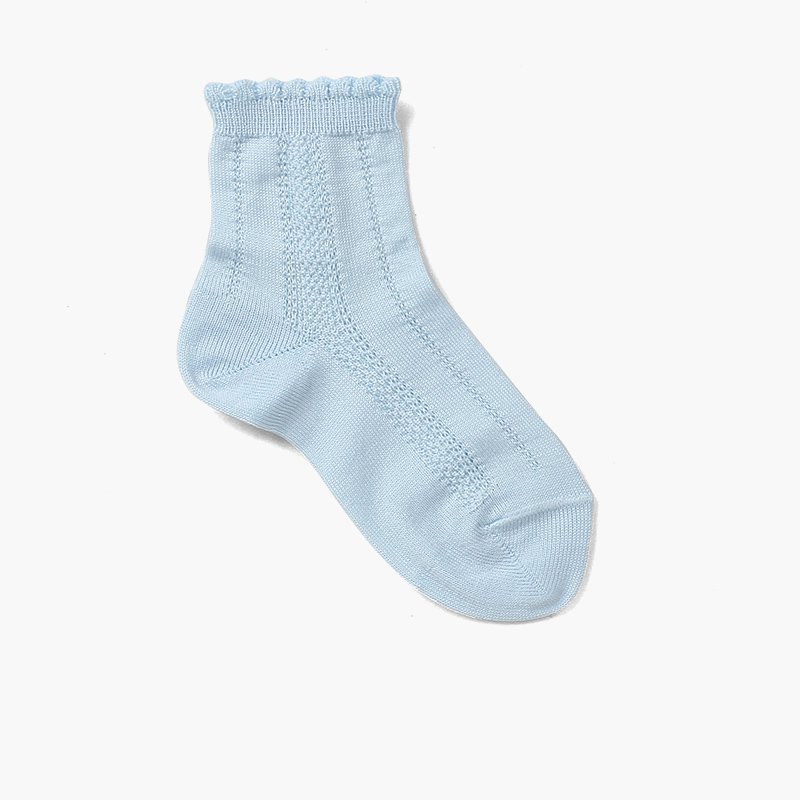 Chaussettes courtes ciselées Bleu bébé