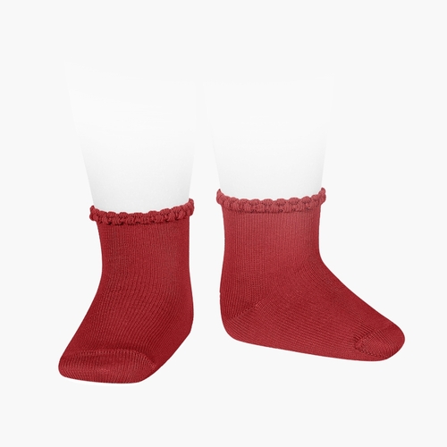 CHAUSSETTES BÉBÉ BORDURE EN RELIEF Rouge