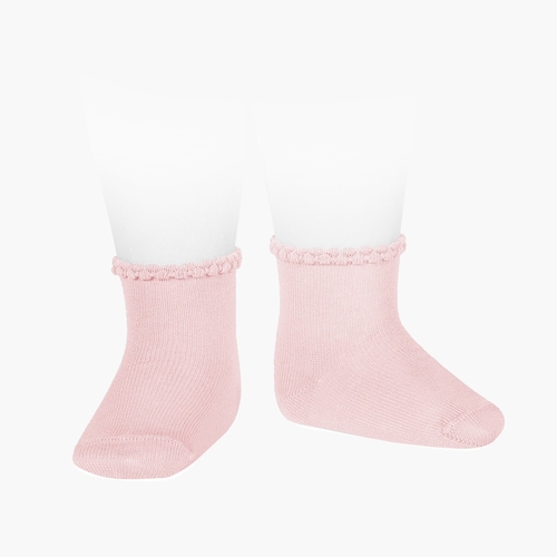 CHAUSSETTES BÉBÉ BORDURE EN RELIEF Rose