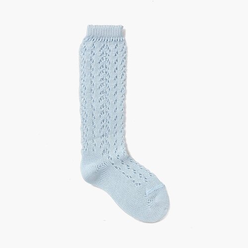Chaussettes Montantes Perlé Ajourées Bleu bébé