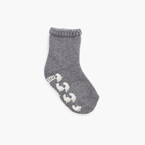 Chaussettes antidérapantes avec impression de poignets en relief Gris