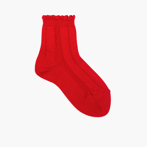 Chaussettes courtes ciselées Rouge