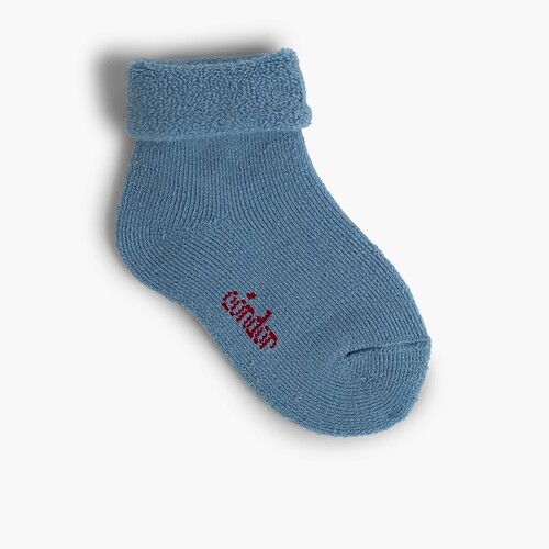 Chaussettes en laine et tissu bèbè Bleu Ciel