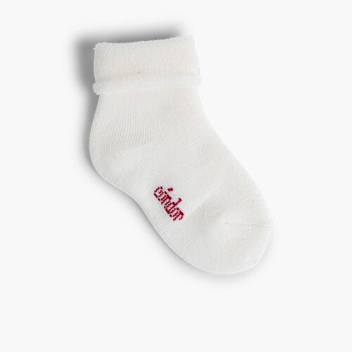 Chaussettes en laine et tissu bèbè Blanc