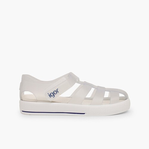 Sandales de plage avec du à scratch de type tennis Blanc