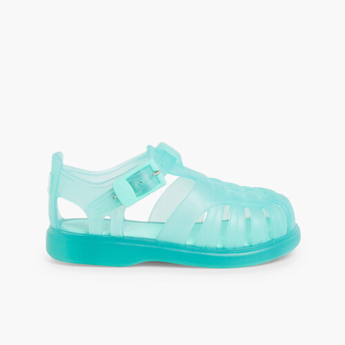 Sandales Plastique enfants de couleur unie Aigue-marine