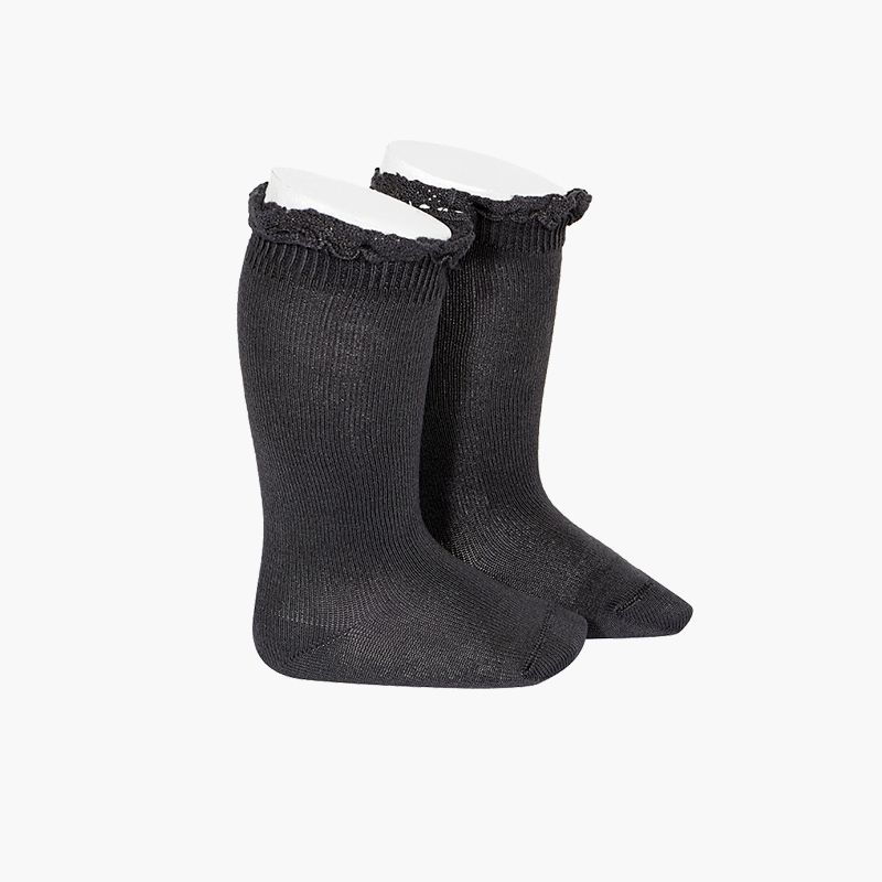 Chaussettes hautes avec dentelle