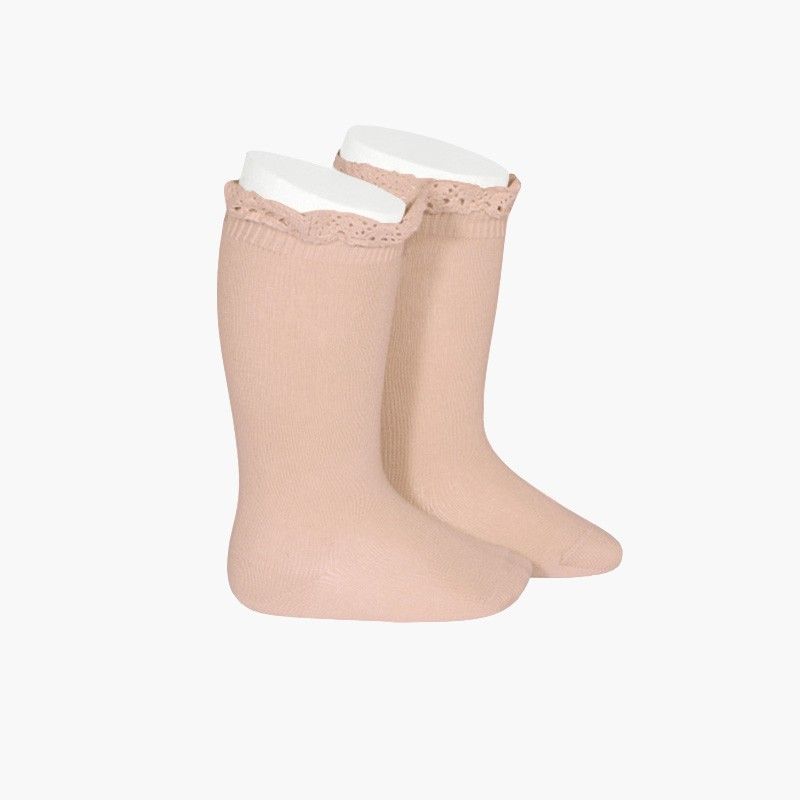 Chaussettes hautes avec dentelle
