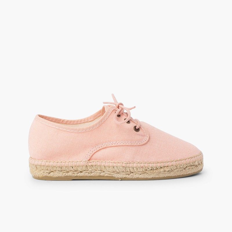 Derbies en lin avec semelle façon espadrilles