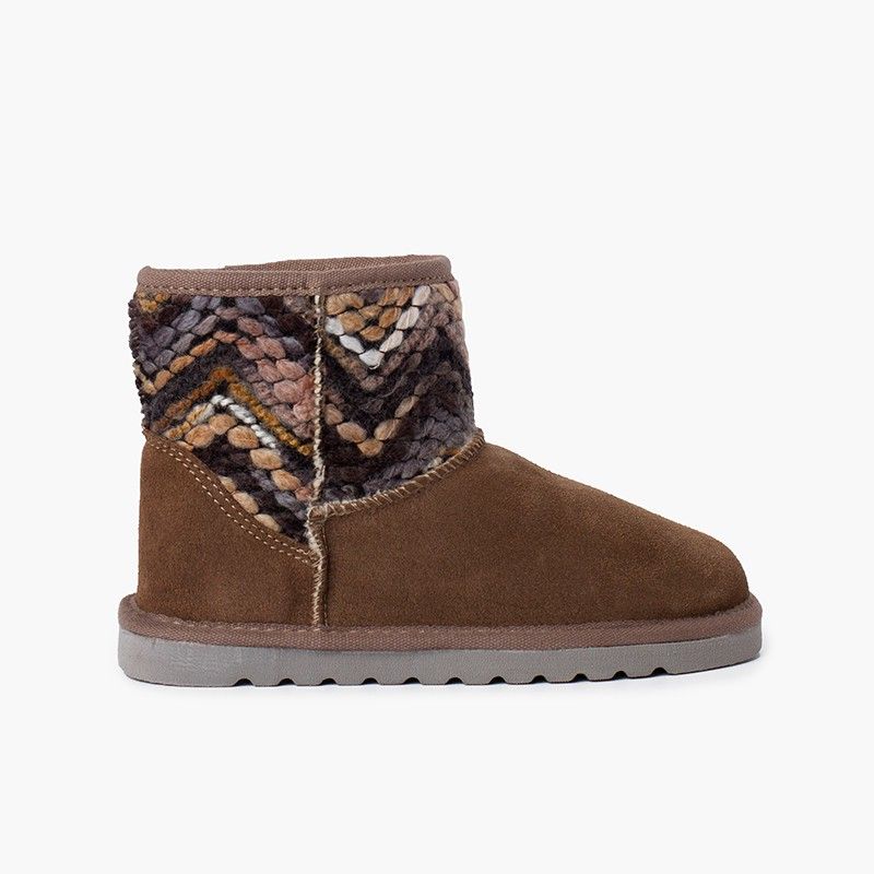Botte basse type australien détails laine couleurs