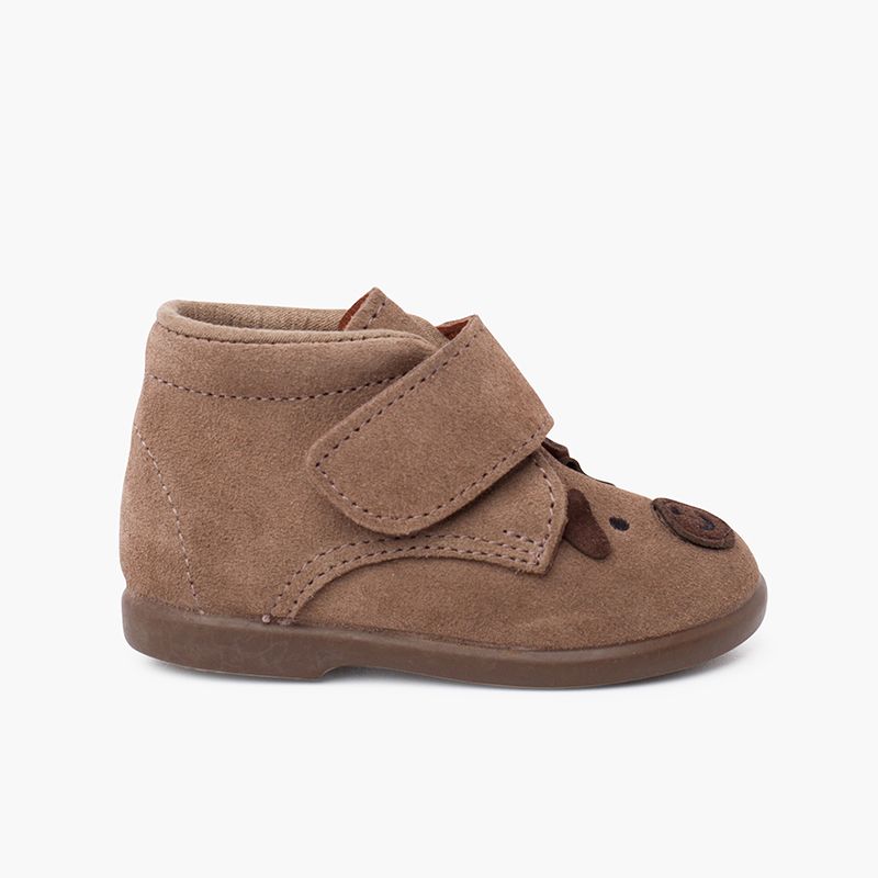 Bottines pour chien en daim avec fermeture adhérente