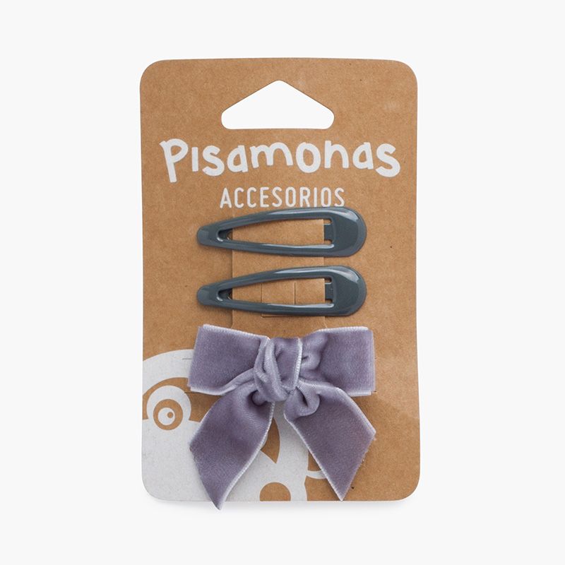 Pack épingles à cheveux et nœud en bec de canard en velours