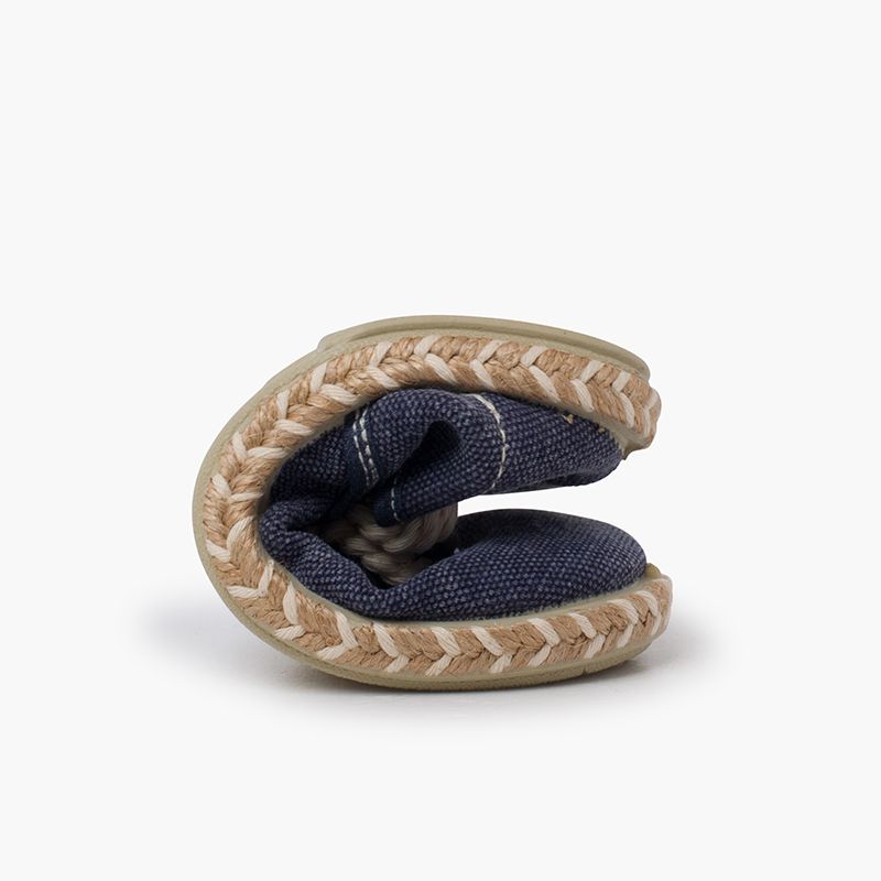 Derbies garçon toile semelle jute bicolore