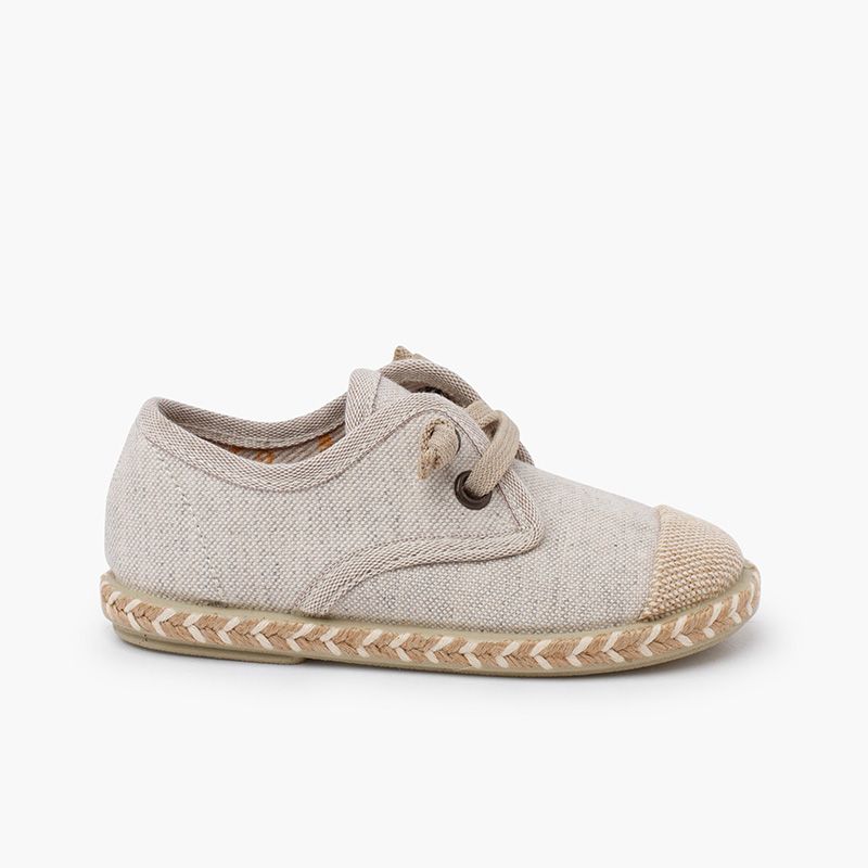 Derbies pour enfants avec embout de jute et lacets élastiques
