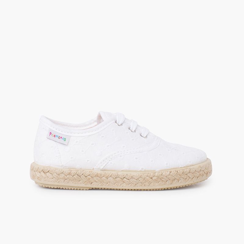 Baskets de type Espadrille Tissu brodé suisse