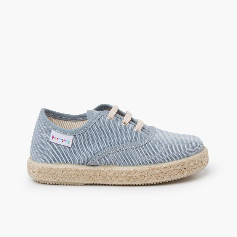 Baskets en toile lacets semelle espadrille