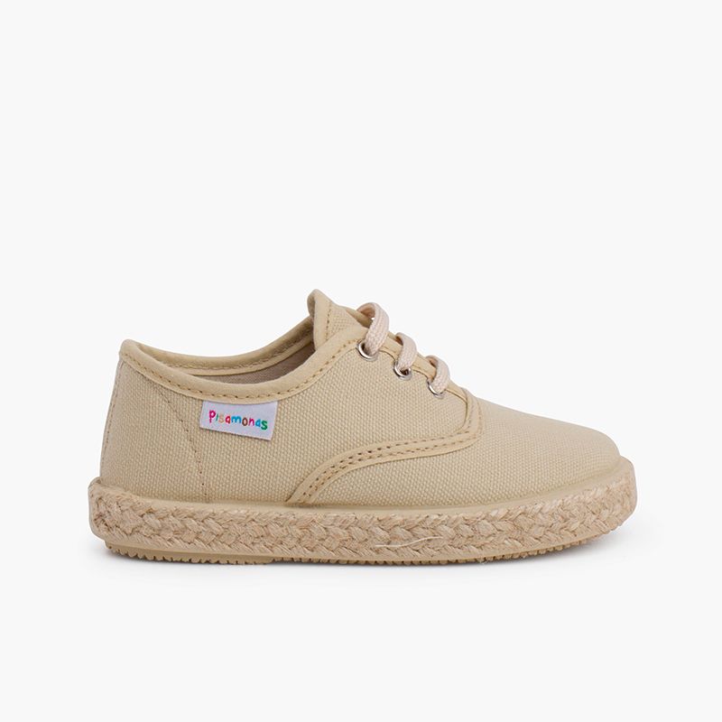 Baskets en toile lacets semelle espadrille