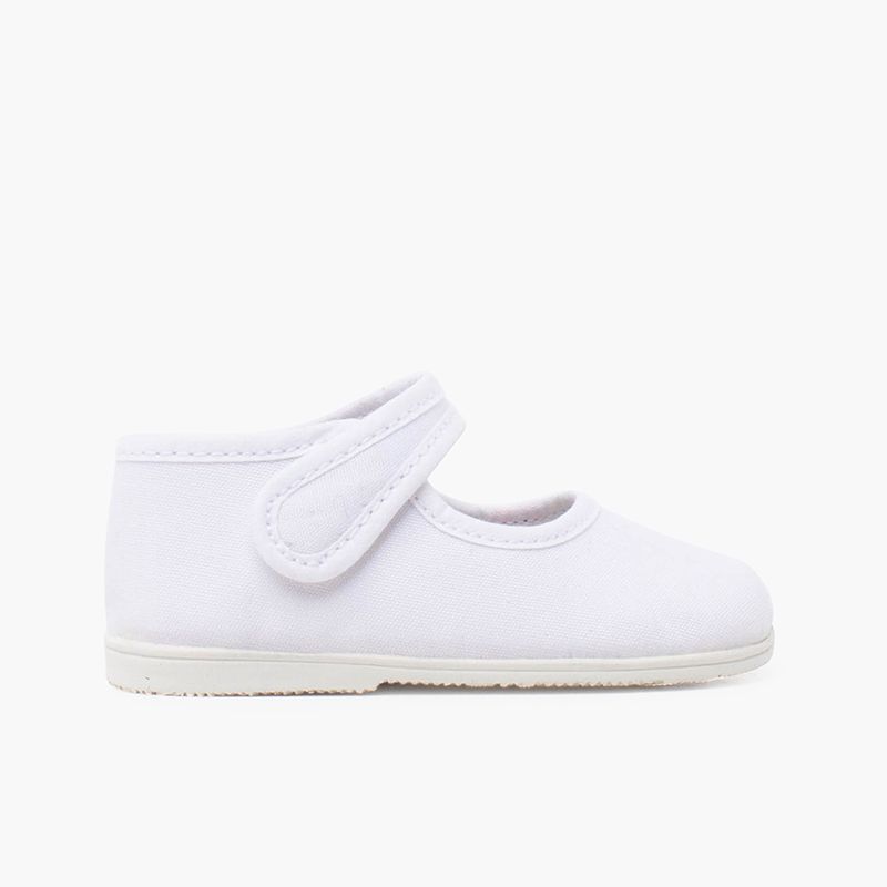 Chaussures babies en toile semelle fine et fermeture scratch