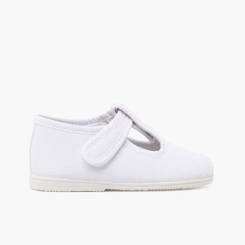 Salomés en toile semelle fine et fermeture scratch