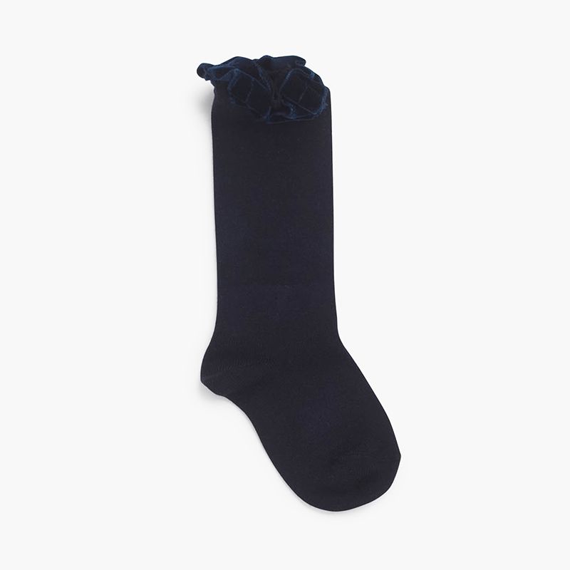Chaussettes à volants en velours