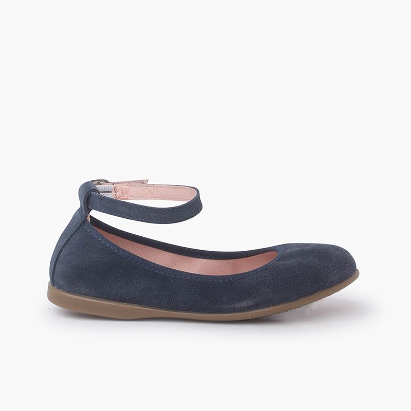 Ballerines souples en daim à bride