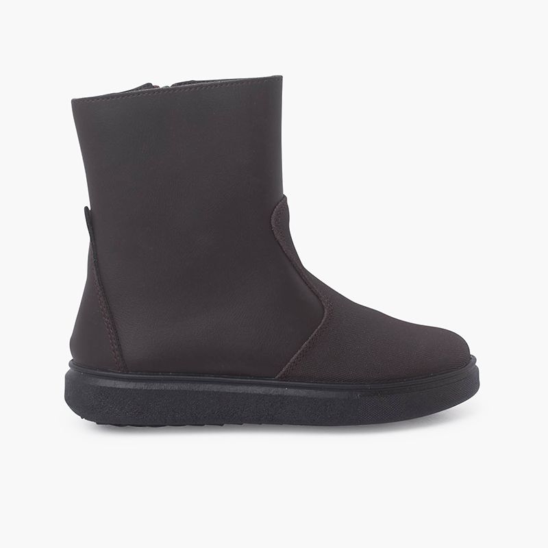 Bottes en cuir avec fermeture éclair latérale et renfort