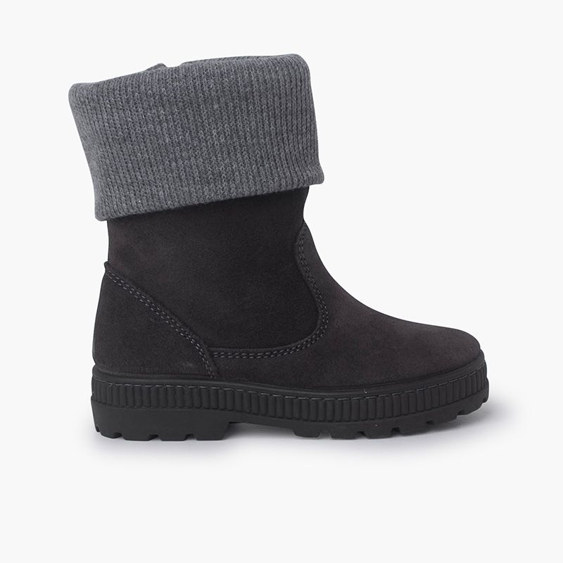 Bottes à col en laine pour enfants