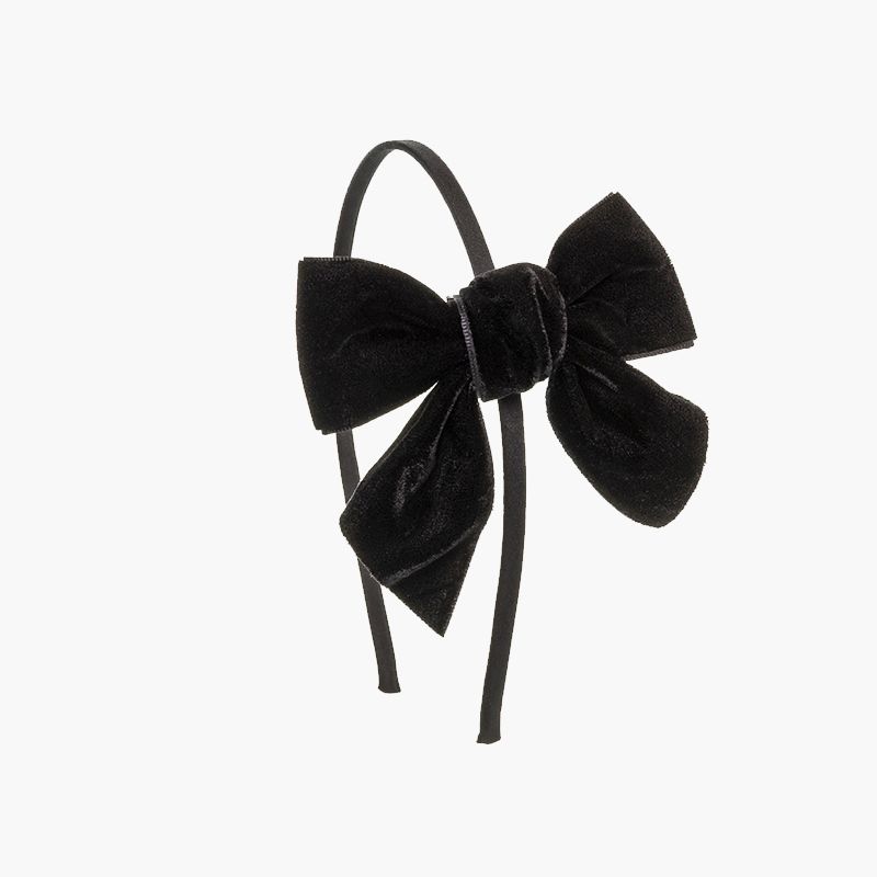 Bandeau en satin avec nœud en velours