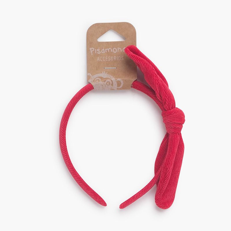 Bandeau en micro-velours côtelé avec nœud