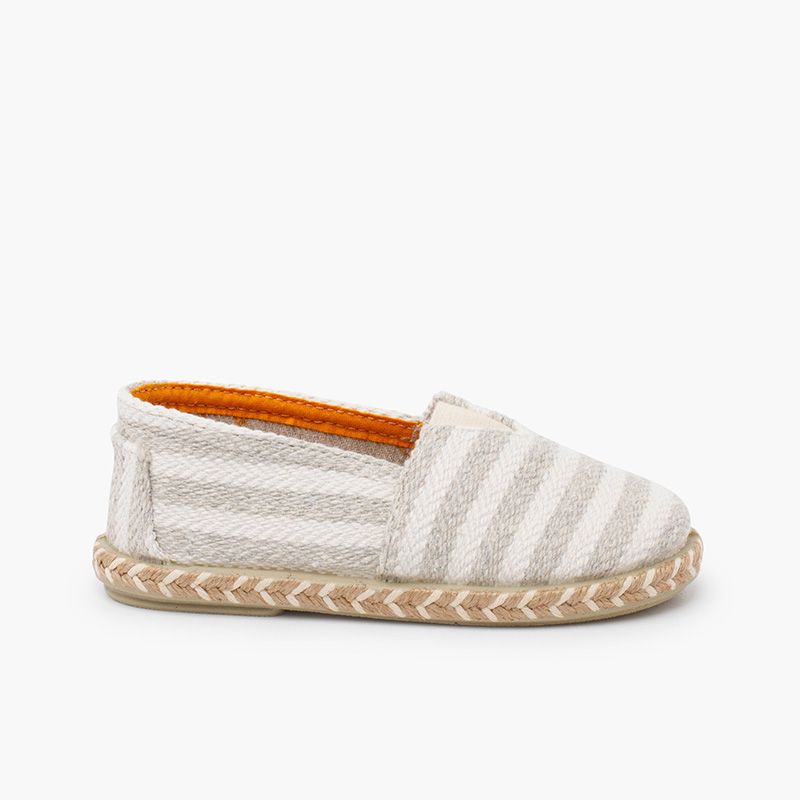 Espadrilles rayures style camping bande élastique