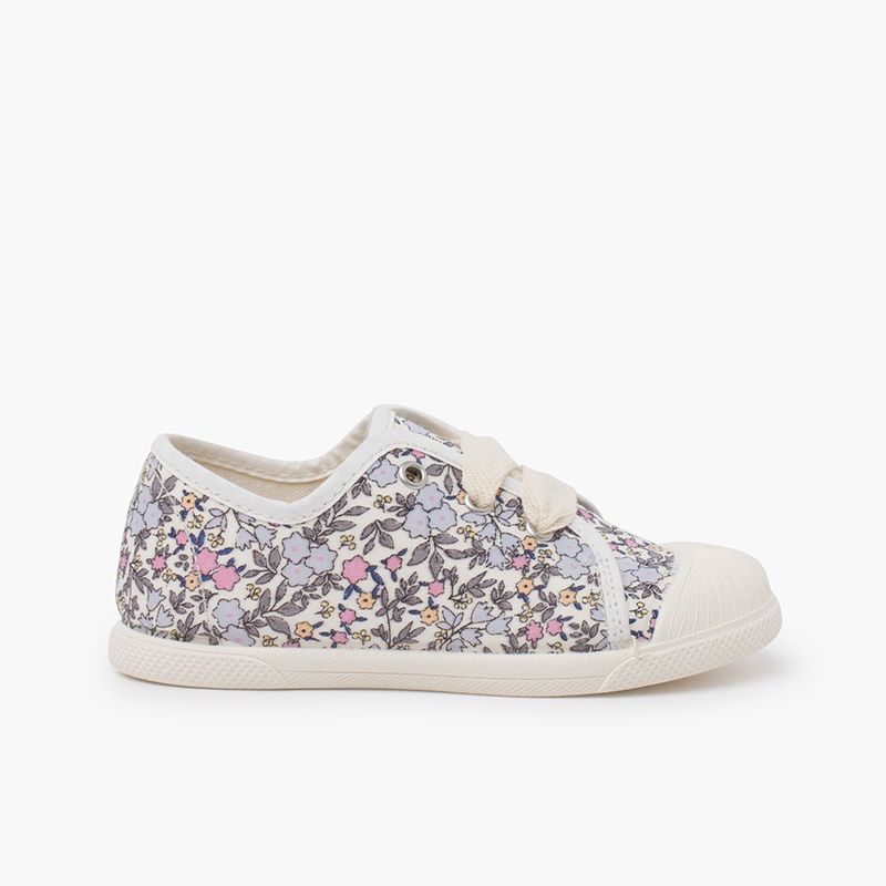 Baskets motif floral avec embout renforcé