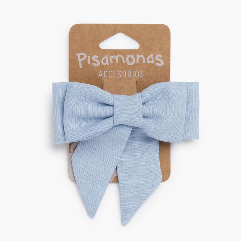 Barrette avec nœud de lin