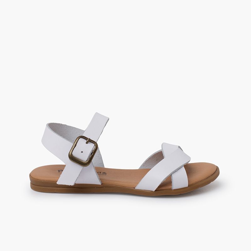 Sandales Double Bande Entrelacée Filles