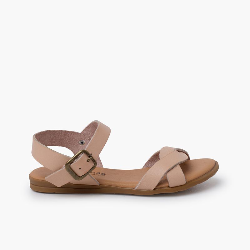Sandales Double Bande Entrelacée Filles