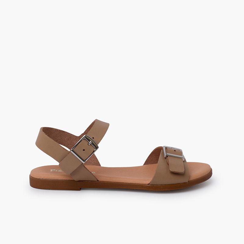 Sandales large boucle sur le cou-de-pied