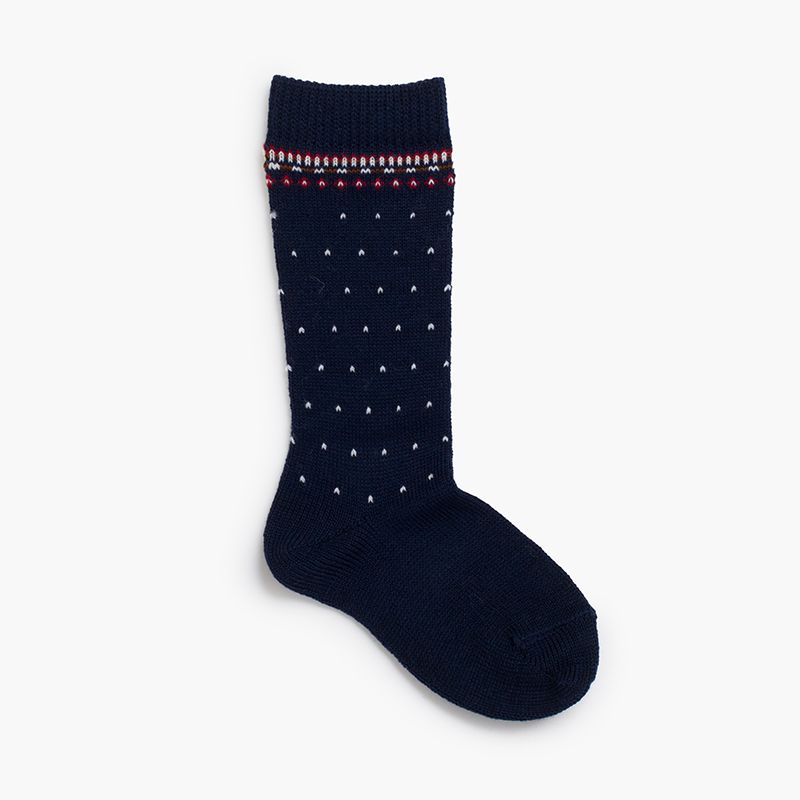 Chaussettes hautes motif grec pois