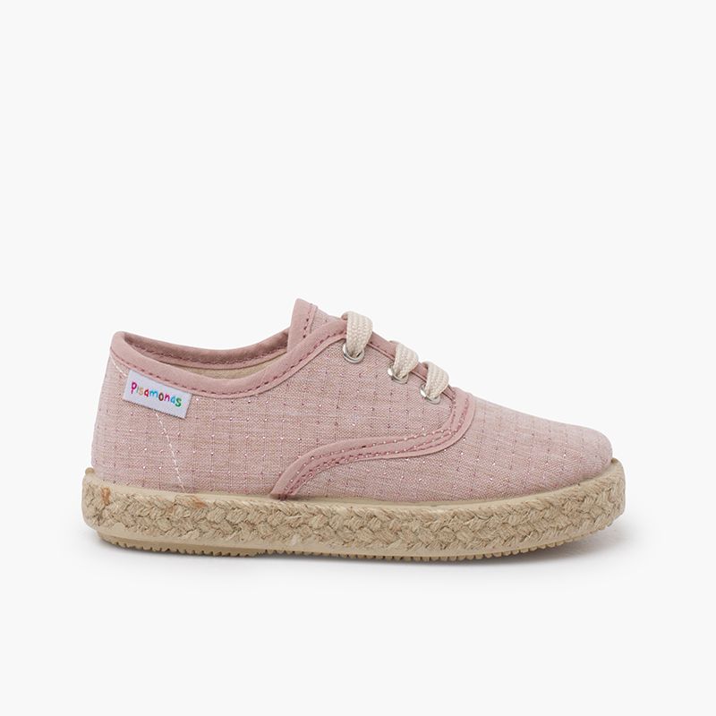 Baskets semelle jute petits points brillants
