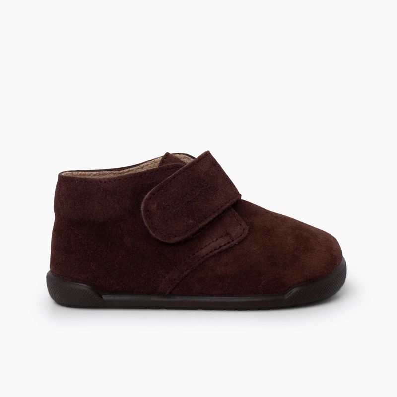 Bottines barefoot suède fermeture scratch