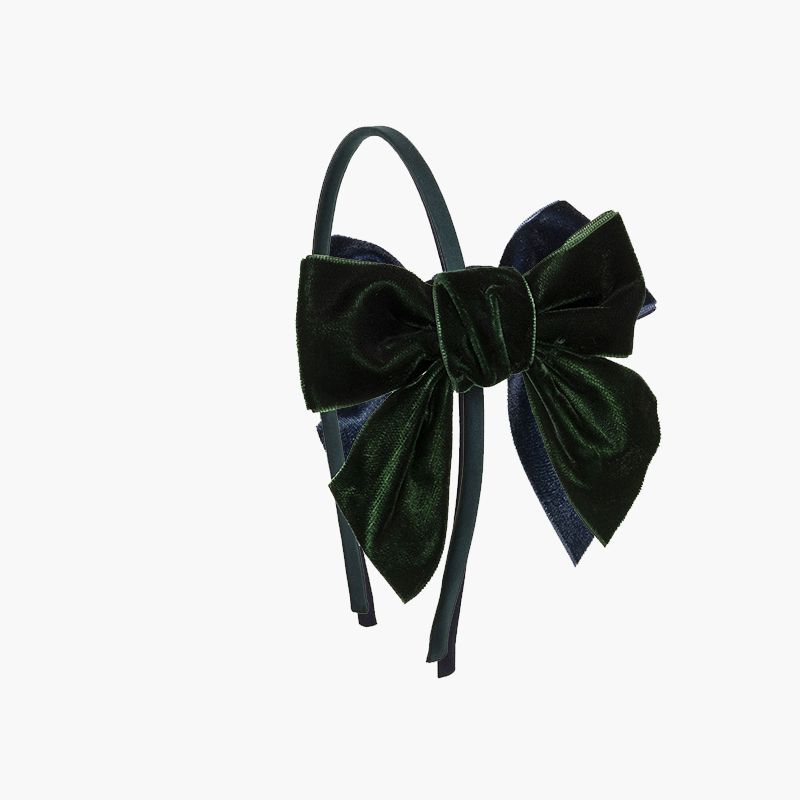 Bandeau en satin avec nœud en velours