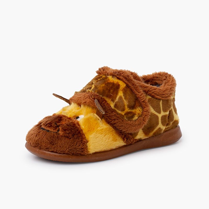 Chaussons fourrure girafe