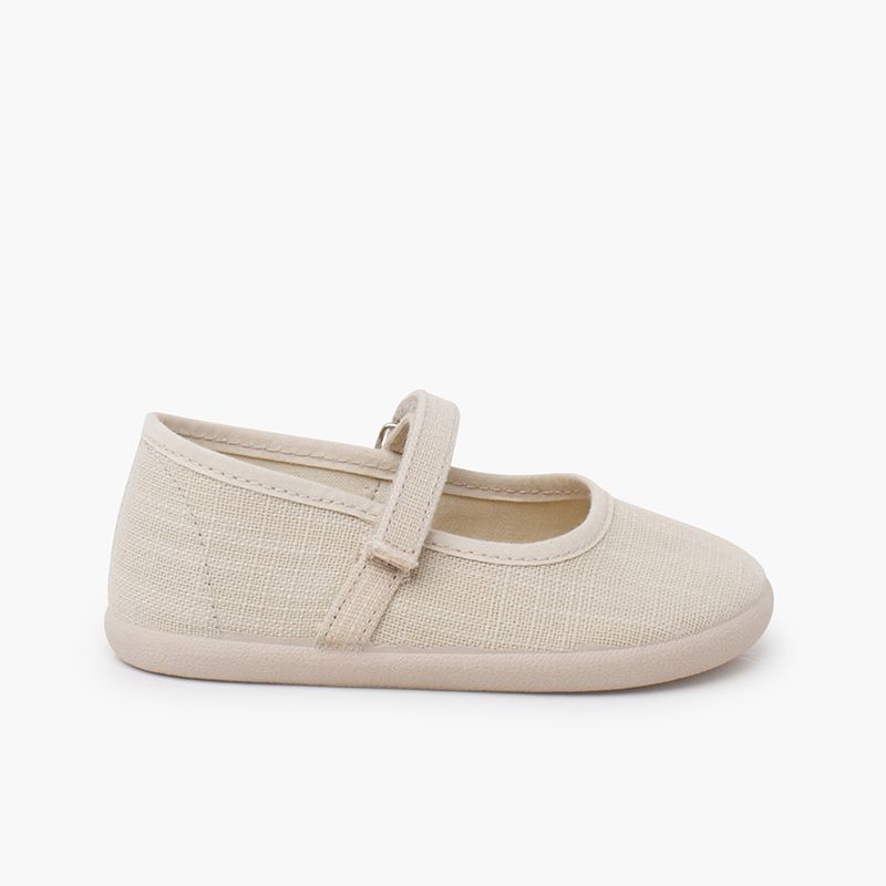 Babies barefoot lin léger fermeture à scratch