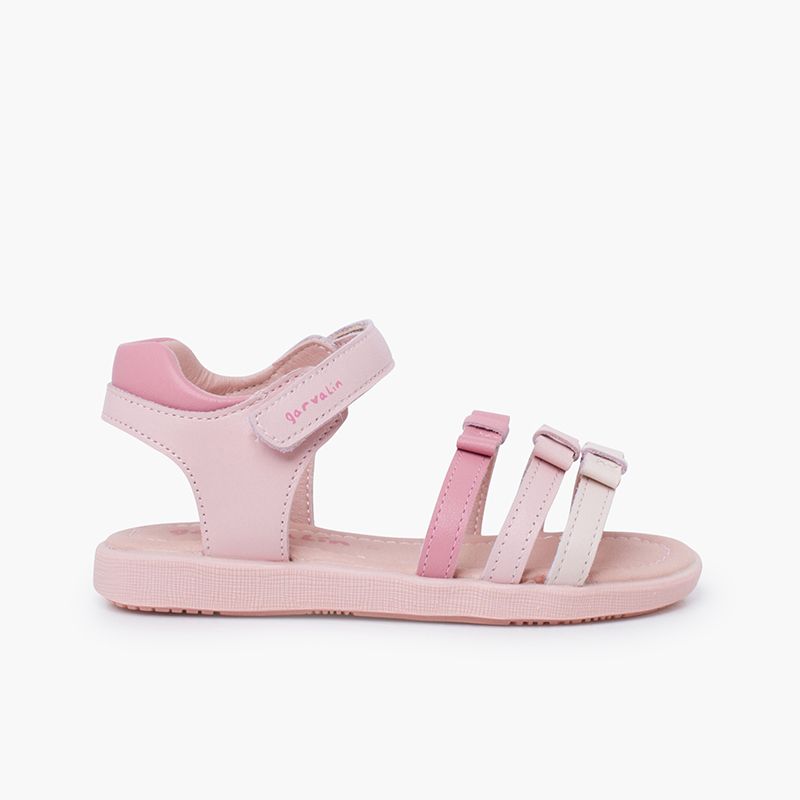 Sandales fille Garvalin triple bride nœuds
