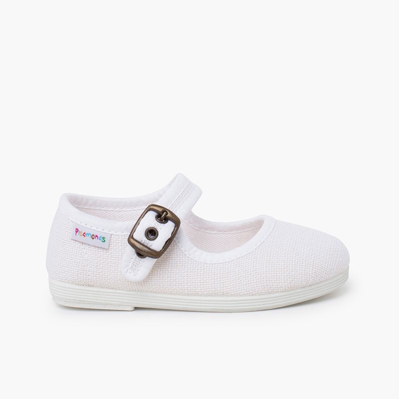 Chaussures babies flexibles lin boucle