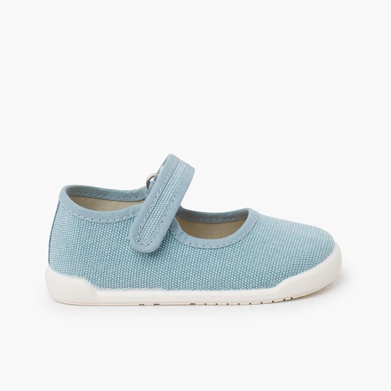 Chaussures babies barefoot toile canvas à scratch