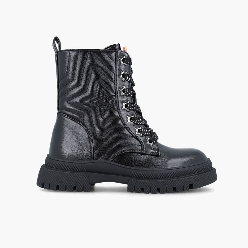Bottes militaires étoile lacets glitter