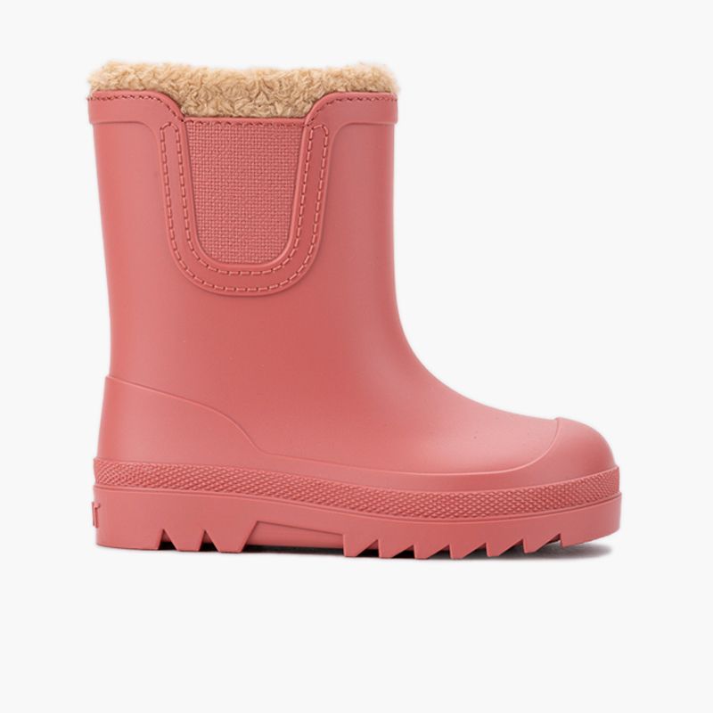 Bottes de pluie barefoot wide chelsea doublées effet mouton