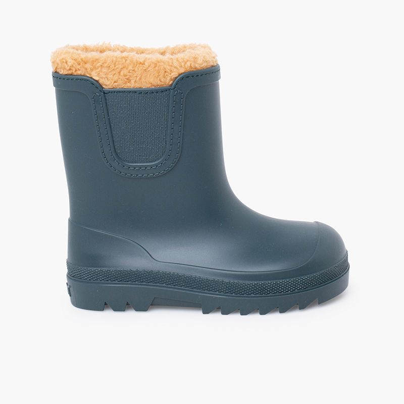 Bottes de pluie barefoot wide chelsea doublées effet mouton