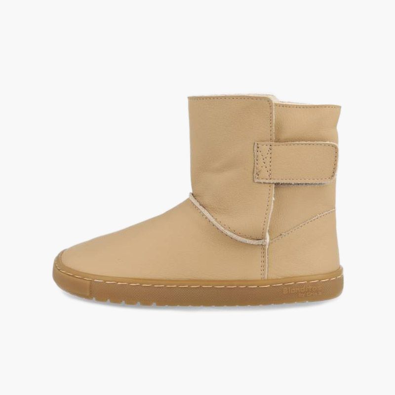 Bottes barefoot fille cuir fermeture à scratch